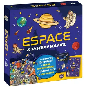 365 PARIS Espace & Système solaire: Avec 1 puzzle de 100 pièces, 1 livre documentaire, 1 livre de jeux, 1 joli poster pas cher