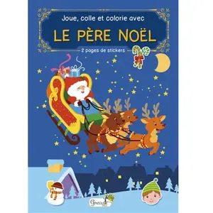 Grenouille Joue, Colle Et Colorie Avec Le Père Noël - 2 Pages De Stickers pas cher