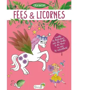 Grenouille Fées & Licornes: Complète les illustrations avec des feuilles et des fleurs ou avec les autocollants pas cher