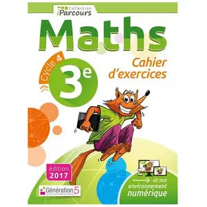 Generation 5 Eds Maths 3e Iparcours - Cahier D'exercices pas cher