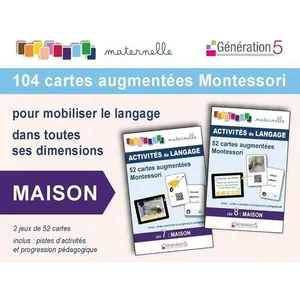 Generation 5 Eds Maison - 104 Cartes Augmentées Montessori Pour Mobiliser Le Langage Dans Toutes Ses Dimensions - Avec 2 Jeux De 52 Cartes pas cher