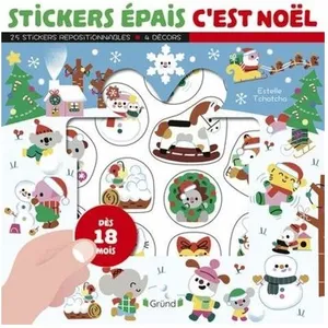 ISBN Stickers Épais C'est Noël - 25 Stickers Repositionnables - 4 Décors pas cher