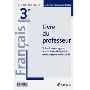 Comparateur de prix : Le Robert Français 3e - Livre Du Professeur