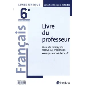 Le Robert Français 6e - Livre Du Professeur pas cher