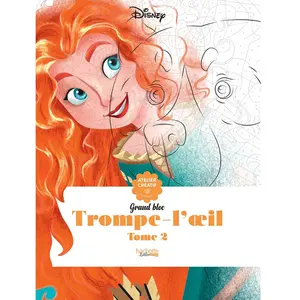 Disney Grand Bloc - Trompe-l`oeil tome 2 - Kleuren op nummer - Kleurboeken voor volwassenen - hachette