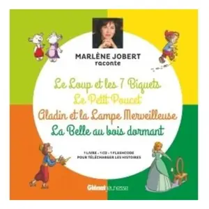 Glénat Jeunesse Le loup et les 7 biquets, Le Petit Poucet, Aladin, La Belle au bois dormant: Livre CD pas cher