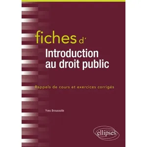 Ellipses Fiches d'introduction au droit public pas cher