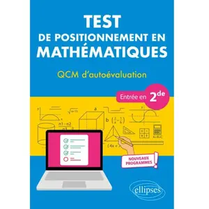 Ellipses Test de positionnement en Mathématiques - QCM d autoévaluatio... pas cher