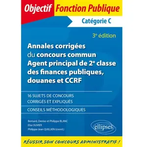 Ellipses Annales corrigées du concours commun Agent principal de 2e cl... pas cher