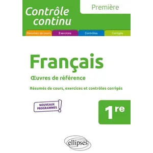 Ellipses Français 1re - Oeuvres De Référence pas cher