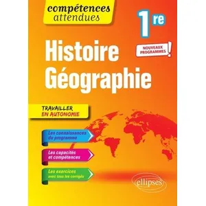 Ellipses Histoire Géographie 1re pas cher