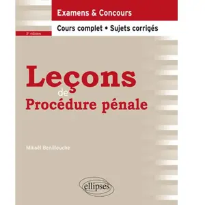 Ellipses Leçons De Procédure Pénale pas cher