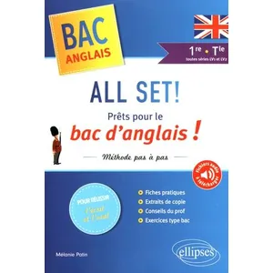 Comparateur de prix : Ellipses All Set! Prêts Pour Le Bac D'anglais ! 1re-Tle - Méthode Pas À Pas