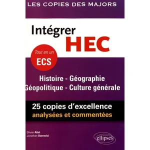 Ellipses Intégrer Hec - Ecs Histoire Géographie Géopolitique Culture Générale pas cher
