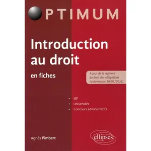 Ellipses Introduction au droit en fiches pas cher