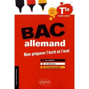 Comparateur de prix : Ellipses Bac allemand LV1-LV2 - Bien préparer l'écrit et l'oral. Les n...