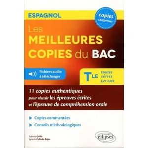 Comparateur de prix : Ellipses Les Meilleures Copies Du Bac Espagnol Toutes Séries Lv1-Lv2 - 11 Copies Authentiques Pour Réussir Les Épreuves Écrites Et L'épreuve De Compréhension Orale