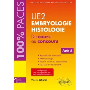Ellipses Ue2 Embryologie, Histologie (Paris 5) pas cher