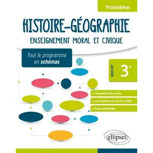 Ellipses Histoire-Géographie Enseignement Moral Et Civique 3e Spécial Brevet - Tout Le Programme En Schémas pas cher