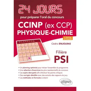 Ellipses Ccinp (Ex Ccp) Physique-Chimie Filière Psi pas cher
