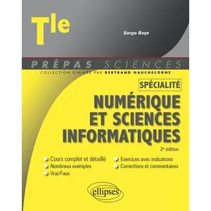 Ellipses Spécialité Numérique Et Sciences Informatiques - Terminale pas cher