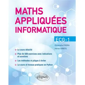 Ellipses Maths appliquées - Info - ECG-1 pas cher