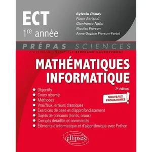 Ellipses Mathématiques Informatique Ect 1re Année pas cher