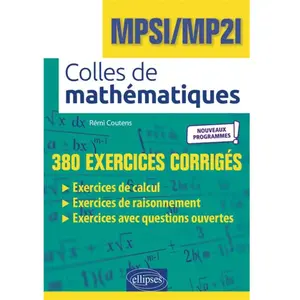 Ellipses Colles De Mathématiques Mpsi/Mp2i pas cher