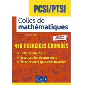 Comparateur de prix : Ellipses Colles De Mathématiques Pcsi /Ptsi