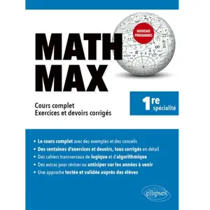 Ellipses Maths 1re Spécialité - Cours Complet - Exercices Et Devoirs Corrigés pas cher