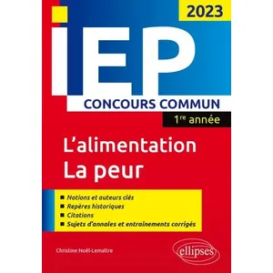 Ellipses Concours Commun Iep 1re Année - L'alimentation La Peur pas cher