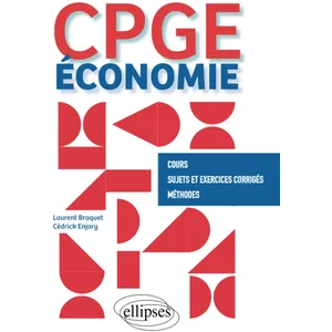 Ellipses Cpge Économie - Cours, Sujets Et Exercices Corrigés, Méthodes pas cher