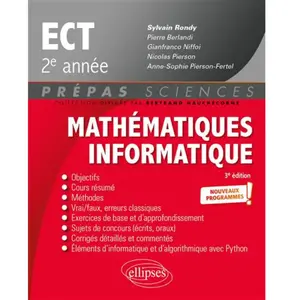 Ellipses Mathématiques Informatique Ect 2e Année pas cher