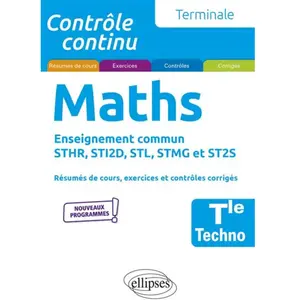 Comparateur de prix : Ellipses Mathématiques - Terminale technologique enseignement commun S...