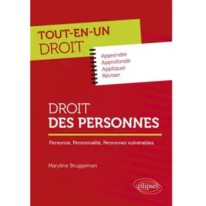 Ellipses Droit Des Personnes - Personne, Personnalité, Personnes Vulnérables pas cher