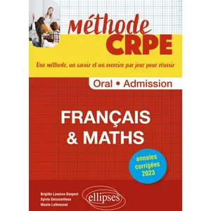 Ellipses Epreuve d'admission français & maths pas cher