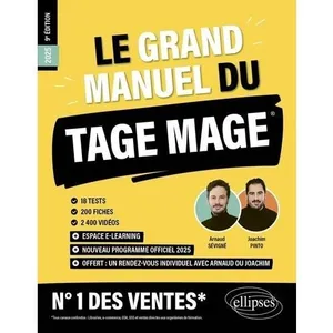 Ellipses Le Grand Manuel Du Tage Mage - 18 Tests - 200 Fiches - 2400 Vidéos pas cher