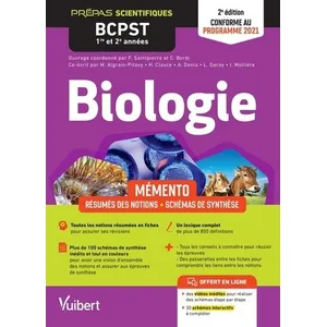 Vuibert Biologie Bcpst 1re Et 2e Années - Mémento - Résumés Des Notions, Schémas De Synthèse pas cher
