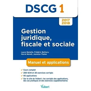 Vuibert Gestion Juridique, Fiscale Et Sociale Dscg 1 - Manuel Et Applications pas cher