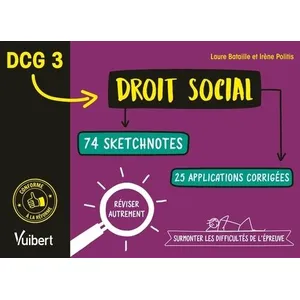 Vuibert Dcg 3 Droit Social - 74 Sketchnotes, 25 Applications Corrigées pas cher