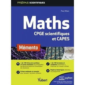 Comparateur de prix : Vuibert Maths Cpge Scientifiques Et Capes - Mémento
