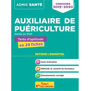 Vuibert Concours Auxiliaire de puériculture - Tests d'aptitude - L'essentiel en 29 fiches pas cher