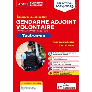 Vuibert Épreuves de sélection Gendarme adjoint volontaire - Catégorie ... pas cher