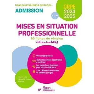 Vuibert Mises en situation professionnelle - CRPE 2024-2025 - 50 fiche... pas cher