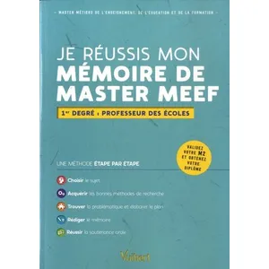 Vuibert Je réussis mon mémoire de Master MEEF pas cher