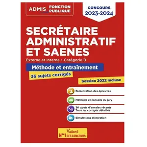 Vuibert Concours Secrétaire administratif et SAENES - Catégorie B - Mé... pas cher