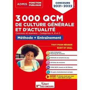 Vuibert 3000 QCM de culture générale et d'actualité - Méthode et entra... pas cher