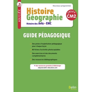 Comparateur de prix : Belin Éducation Histoire Géographie Histoire Des Arts Emc Cm2 Odyssée - Guide Pédagogique