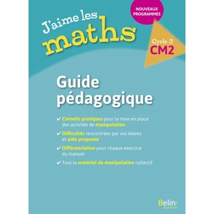 ISBN Belin Éducation J'aime Les Maths Cm2 - Guide Pédagogique pas cher