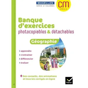 Hatier Magellan Géographie CM Banque d'exercices photocopiables détach... pas cher